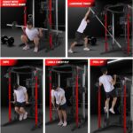 GarveeHome 2000 LBS Power Cage, Squat Rack, Multifunctional Weight Cage with Cable Crossover System and LAT Pulldown, Workout Cage with Adjustable Safety Bars for Home Gym, Red - Image 5