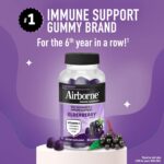 Airborne Elderberry + Zinc & Vitamin C Gummies For Adults, Immune Support Vitamin D & Zinc Gummies With Powerful Antioxidant Vitamins C D & E - 50 Gummies, Elderberry Flavor - Image 3