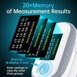 Alecaremed Pulse Oximeter, 4 Color OLED Display Oxygen Monitor Fingertip with 20 × Memory, Blood Oxygen Saturation Monitor (SpO2), Alarm & Brightness Adjustable, Batteries & Lanyard (White) - Image 3