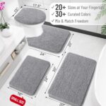 OLANLY Bathroom Rugs 30x20, Extra Soft Absorbent Chenille Bath Rugs, Rubber Backing Quick Dry, Machine Washable Bath Mats for Bathroom Floor, Tub and Shower, Home Decor Accessories, Grey - Image 3