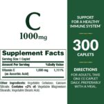 Nature's Bounty Vitamin C 1000mg, Supports Immune and Antioxidant Health, Vitamin C Supplement, 1 Per Day, 300 Vegetarian Caplets - Image 3