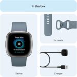 Fitbit Versa 4 Fitness Smartwatch with Daily Readiness, GPS, 24/7 Heart Rate, 40+ Exercise Modes, Sleep Tracking and more, Waterfall Blue/Platinum, One Size (S & L Bands Included) - Image 4