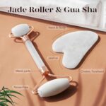 BAIMEI IcyMe Jade Roller & Gua Sha Set Face Roller and Gua Sha Facial Tools for Skin Care Routine and Puffiness, Self Care Gift for Men Women - White - Image 4