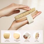 POPCHOSE Dry Brushing Body Brush, Natural Bristle Dry Skin Exfoliating Brush Body Scrub for Flawless Skin, Cellulite Reduction, Lymphatic Drainage and Blood Circulation Improvement - Image 3