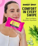 SWEET SPOT Flushable Feminine Wipes for Odor Control, pH Balance - Paraben-Free & Vegan, Intimate Wipes with Aloe Vera & Botanical Extracts - Ideal for Periods, Gym & Travel - 10ct - Image 6