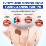 Dental Hygiene Kit - Calculus & Plaque Remover Dental Tool Set - Stainless Steel Tarter Scraper, Tooth Pick, and Mouth Mirror - Dentist Instrument Set for Teeth Cleaning (Blue) - Image 4