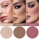 FOCALLURE Blush and Highlighter Palette,3 in 1 Contour Palette,Cruelty-Free Matte Bronzer Powder,Shimmer Illuminator Highlighters for a Glowing Look,#10 - Image 3