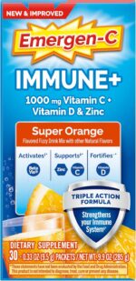 Emergen-C Immune+ Triple Action Immune Support Powder, BetaVia (R), 1000mg Vitamin C, B Vitamins, Vitamin D and Antioxidants, Super Orange – 30 Count - Image 4