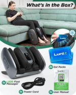 Lunix LX20 FSA Foot Massager for Pain Relief and Circulation, Foot and Calf Shiatsu Massager for Plantar Fasciitis and Neuropathy with Heat, Ankle Therapy Device - Image 6