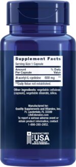 Life Extension N-Acetyl-L-Cysteine (NAC), Immune, Respiratory, Liver Health, NAC 600 mg, Potent antioxidant Support, Free-radicals, Easy to Absorb, 60 Capsules - Image 3