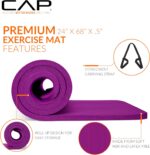 CAP Barbell 1/2-Inch High Density Exercise Yoga Mat with Strap | Multiple Options - Image 4