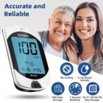 Metene TD-4116 Blood Glucose Monitor Kit, 100 Glucometer Strips, 100 Lancets, 1 Blood Sugar Monitor, Blood Sugar Test Kit with Control Solution, Lancing Device, No Coding, Large Display - Image 4