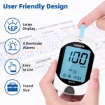 Metene TD-4116 Blood Glucose Monitor Kit, 100 Glucometer Strips, 100 Lancets, 1 Blood Sugar Monitor, Blood Sugar Test Kit with Control Solution, Lancing Device, No Coding, Large Display - Image 5