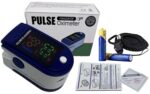 Finger Pulse Oximeter Larger Display Blood Oxygen Monitor with Batteries and Lanyard Included Fingertip Pulse Oximeter Color: Navy Blue - Image 4