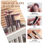 Travel Makeup Brush Set BS-MALL 14 Pcs with 1 Pcs Makeup Sponge – Essential Foundation Powder Concealers, Eye Shadows, Blush Makeup Brushes with Travel Makeup Case (Champagne) - Image 4