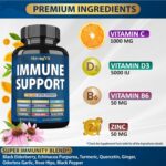 StrongVit Immune Support Supplement 12 in 1 Complex with Vitamin C, D3, Zinc, Echinacea, Elderberry, Ginger, Turmeric. Immune Defend for Men & Women, Non-GMO, Gluten-Free, Vegan, USA - Image 3