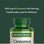 Nature's Bounty Cinnamon Capsules, Herbal Supplement, Supports Sugar Metabolism, 1500mg, 100 Capsules - Image 4