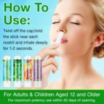 Ruduwu 4 Pack Nasal Stick,Nasal Inhaler Stick,Nose Inhaler Boost Energy Set,Inhaler,Sinus & Congestion Relief, Daily Relaxation, Stress Relief, Pure Natural Ingredients - Image 3
