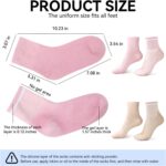 ESUOHYM Moisturizing Socks 2 Pairs Ankle Above Silicone Socks for Dry Cracked Feet One Size Pink and Beige- Self Care Gifts for Women - Image 6