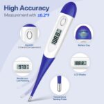 Boncare 10 Seconds Digital Thermometer for Adults and Kids - Accurate & Safe Rectal Thermometer for Baby with Fever Alarm, Oral Thermometer (Dark Blue) - Image 4