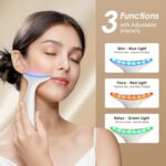 Facial and Neck Massager for Face, Neck - Skin Lifting & Firming - Wrinkle & Dark Circle Reducer - at Home Skin Care Face Sculpting Tool and Neck Massager-Milky White - Image 3