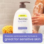 Aveeno Stress Relief Body Wash for Women, Calming Lavender Scent & Prebiotic Oat, Cleanser for Sensitive Dry Skin, Paraben, Dye & Soap-Free, 33 Fl Oz - Image 3