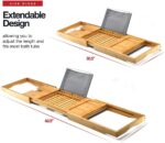 Luxury Foldable Bathtub Tray Caddy - Waterproof Wooden Bath Organizer for Wine, Book, Soap, Phone - Expandable Size Fits Most Tubs - Image 3