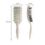 Curl Defining Brush,2024 Curly Hair Brush,Vented Hair Brush for Detangling, Shaping and Defining Curls For Women and Men Less Pulling (Beige) - Image 4