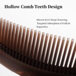 Dandruff Comb with Self-Cleaning Hollow Teeth & Massage Handle - Scalp Detox Comb for Flakes, Oil Removal - Dandruff Scalp Hair Combs for Women/Men/Kids - Image 3