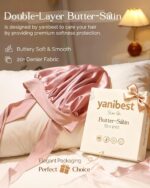 YANIBEST Adjustable Silk Bonnet for Sleeping Women Double Layer Satin Bonnet Reduce Friction Prevent Frizz Curly Hair - Image 3