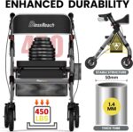 BlessReach Foldable Rollator Walkers with Seat for Seniors, 450 lb Capacity, 8'' Wheels, 18" Big Seat, 6-Position Height, Heavy-Duty Aluminum Rolling Walker (Gray) - Image 3