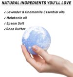 Sleep Well Bubble Bath Bombs Melatonin Infused Lavender Chamomile Essential Oils Luxurious Bath for Dry Skin Perfect Self Care Gifts for Women and Men - Image 5