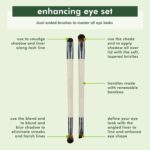 EcoTools Enhancing Eye Brush Set, Makeup Brushes For Liquid, Cream & Powder Eyeshadow & Eye Liner Application, Dual-Sided & Eco-Friendly, Synthetic Bristles, Cruelty-Free, 2 Piece Set - Image 3