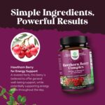 High Strength Hawthorn Berry Capsules - Pure Antioxidant Hawthorn Berry Supplement with Leaf & Flower Extract 4:1 for Healthy Heart & Digestion - Energy Support for Men & Women - 120 Count Pack - Image 5