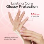 modelones Nail Strengthener, Sparkle Pink Nail Polish Nail Repair for Damaged Nails Hardener Air Dry Nail Growth Polish Natural Nail Concealer Foundation Gifts for Women 15ml - Image 4