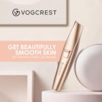 VG VOGCREST Eyebrow & Facial Trimmer: 2 in1 Rechargeable Facial Hair Removal & Eyebrow Shaver - Body Razor with Built-in LED Light (Rose Gold) - Image 5