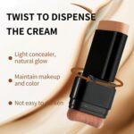 Foundation Stick, 2 in 1 Dual-Ended Long-Lasting Concealer Foundation Stick, Face Contouring foundation with Brush, Full Coverage Matte Finish for Face Makeup(02#NATURAL) - Image 3