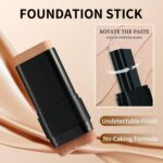 Foundation Stick, 2 in 1 Dual-Ended Long-Lasting Concealer Foundation Stick, Face Contouring foundation with Brush, Full Coverage Matte Finish for Face Makeup(02#NATURAL) - Image 4