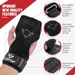 COFOF Weight Lifting Wrist Strap, Double Layer Leather Wrist Strap for Deadlift and Powerlifting, Adjustable Neoprene Padded Gym Workout Lifting Hooks (Pair) - Image 3