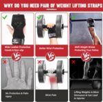 COFOF Weight Lifting Wrist Strap, Double Layer Leather Wrist Strap for Deadlift and Powerlifting, Adjustable Neoprene Padded Gym Workout Lifting Hooks (Pair) - Image 4