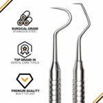 CATACC PRO Dental Tools, Dental Pick for Teeth Cleaning, Stainless Steel Hygiene Kit with Tooth Scraper Plaque Tartar Remover - with Case - Image 3