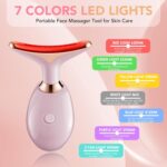 Red-Light-Therapy-for-Face, Facial Massager Wand with 7 Color - Birthday, Christmas, Mothers Day, Valentines Day, Self Care Gifts for Her Women Mom Best Friend Wife Teacher (Rose Gold) - Image 3