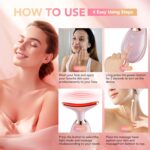 Red-Light-Therapy-for-Face, Facial Massager Wand with 7 Color - Birthday, Christmas, Mothers Day, Valentines Day, Self Care Gifts for Her Women Mom Best Friend Wife Teacher (Rose Gold) - Image 5