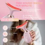 Red-Light-Therapy-for-Face, Facial Massager Wand with 7 Color - Birthday, Christmas, Mothers Day, Valentines Day, Self Care Gifts for Her Women Mom Best Friend Wife Teacher (Rose Gold) - Image 7