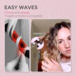 Curling Iron Hair Crimper Waver - TYMO ROVY Beach Waves Curling Wand, Ionic Deep Waver Hair Curler Tool with Ceramic 3 Barrel for Women, Dual Voltage, Anti-Scald, Easy to Use, Pink, 1 Inch - Image 3