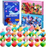 30 Kids Bath Bombs with Surprise Inside – Gift Set with 30 Unique Land & Sea Animal Toys, Fun, Educational, and Child-Safe Natural Bath Bombs with Toys, Great Gift for Kids’ Birthdays & Christmas - Image 2