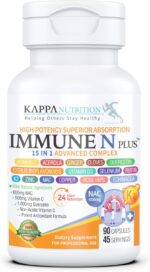 (90 Capsules), NAC 600mg, Quercetin 1,000mg, Vitamin C 500mg, Zinc 50mg, Vitamin D3 5,000iu, Selenium, Copper, Acerola, Ginger, Rutin, Citrus Bioflavonoids, Rose Hips, Echinacea, Immune N Plus 15 in 1 - Image 2