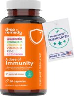 A Dose of Immunity Quercetin with Vitamin C and Zinc, Vitamin D, 500mg Quercetin Bromelain with Echinacea & B Vitamins (60 Count) - Image 2