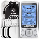 AUVON Dual Channel TENS EMS Unit 24 Modes Muscle Stimulator for Pain Relief, Rechargeable TENS Machine Massager with 12 Pads, ABS Pads Holder, USB Cable and Dust-Proof Storage Bag - Image 2