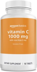 Amazon Basics - Vitamin C, 1000 mg with Rose Hips 5mg, 90 tablets (1 per serving), Gluten Free - Image 2